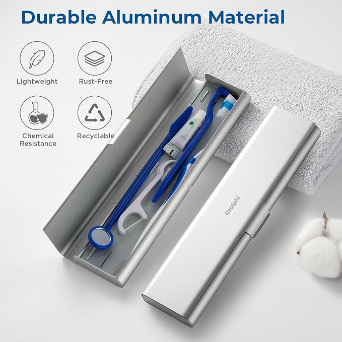 2 Pack Wider Aluminum Toothbrush Travel Case, Portable Travel Toothbrush Holder - Image 2