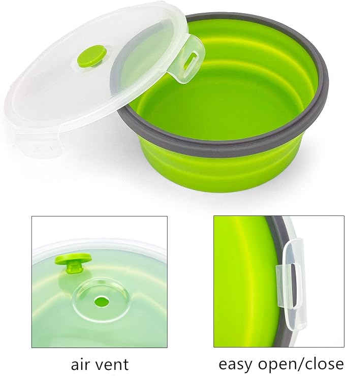 CARTINTS 1200ml Large Collapsible Meal Prep Containers, Reusable Silicone Food - Image 5