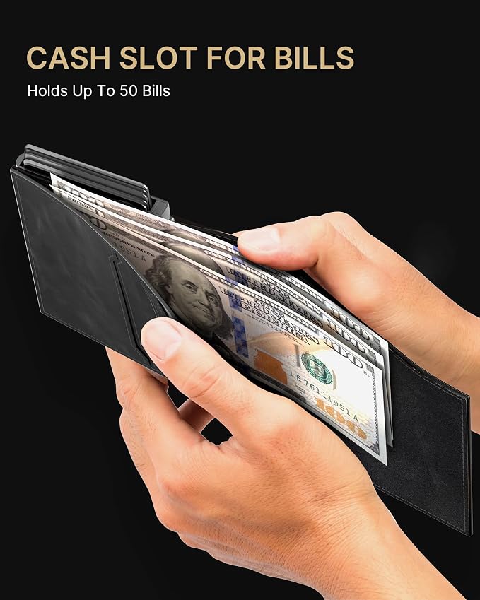 typecase Mens Wallet Card Holder: Pop Up Aluminum Case, Carbon Fiber Leather - Image 5