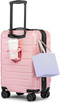 KYME Pink Hardside Expandable Carry On Luggage 22x14x9 Airline Approved 20 Inch by KYME