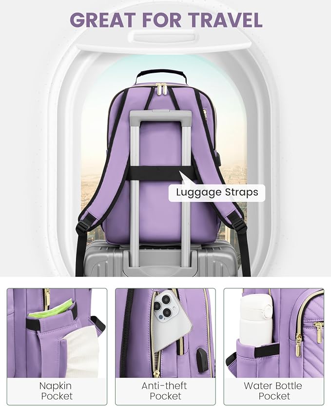 LOVEVOOK Laptop Backpack Purse for Women, Work Travel Computer Bags, College - Image 4