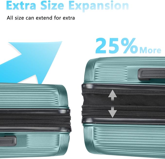 20 Inch Lightweight Expandable Carry On Luggage, PC Hardside Suitcase - Image 3