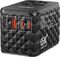 LENCENT 65W Universal Travel Adapter, GaN International Fast Charger 2 USB-A & by LENCENT