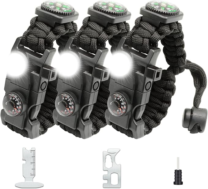 20 in 1 Survival Paracord Bracelet Adjustable Gear Kit by NVioAsport