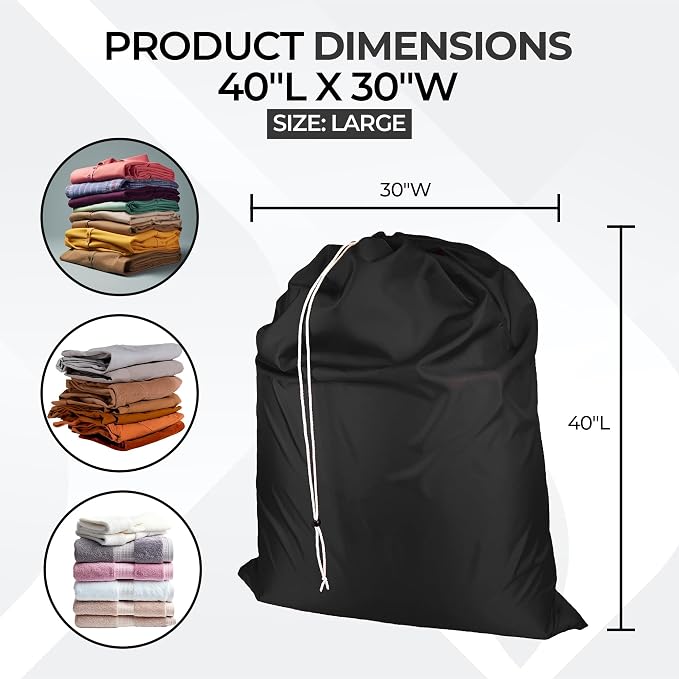 Laundry Bag with Locking Closure Drawstring – Extra Large Heavy Duty 100% Nylon - Image 2