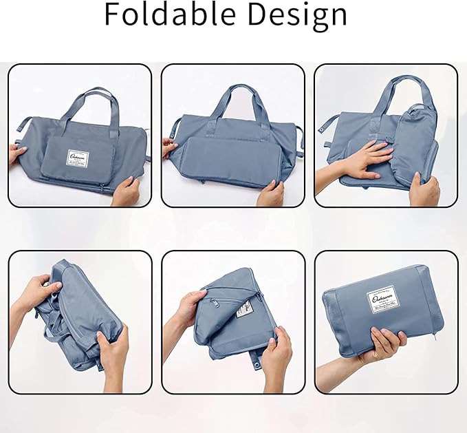 Large Capacity Foldable Travel Bag Expandable Portable Carry on Bag Dry&Wet - Image 5
