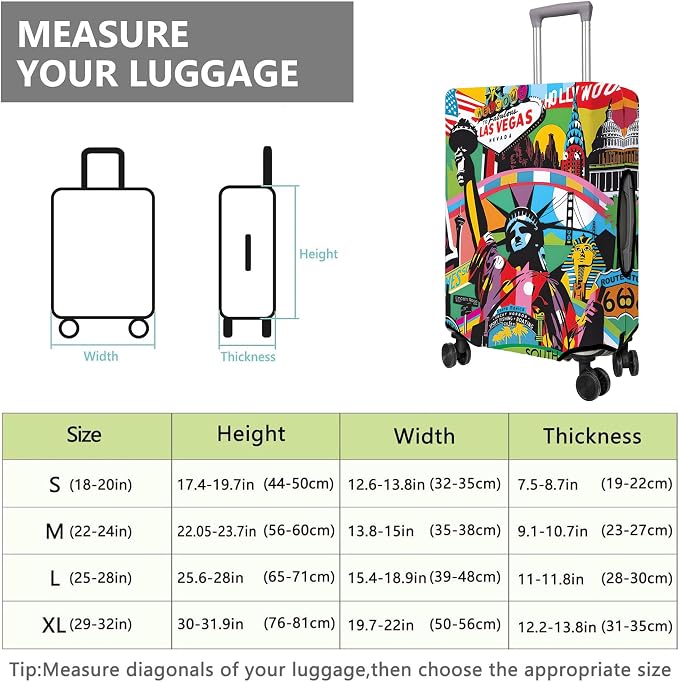 Travel Luggage Cover Suitcase Protector Fits 18-32 Inch Wheel Covers - Image 6