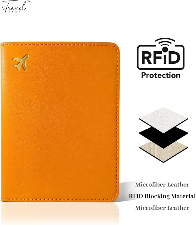 Passport Holder for Travel Essentials, RFID Blocking Passport Cover Case for - Image 3