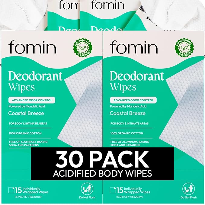 FOMIN Acidified Travel Deodorant Wipes by FOMIN
