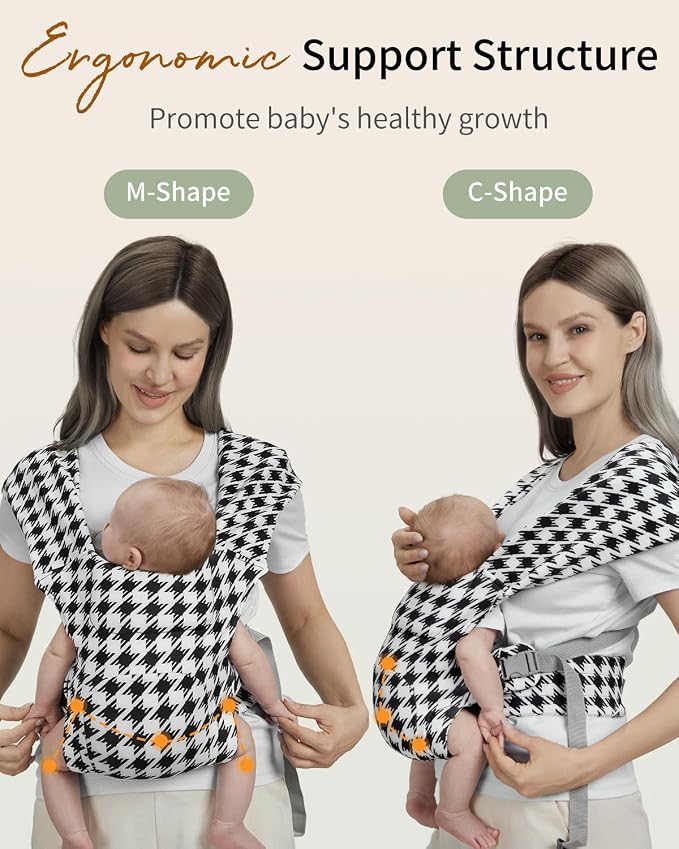 Newborn Carrier, Cozy Baby Carrier, Ergonomic Cross-Back Wrap, Hands-Free - Image 2