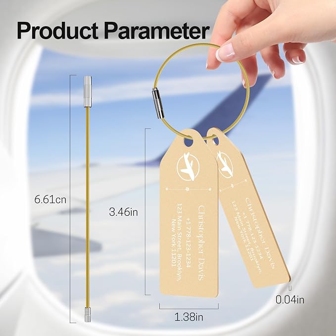4 PCS Personalized Metal Luggage Tag – Personalized Engraved Suitcase Tag - Image 2
