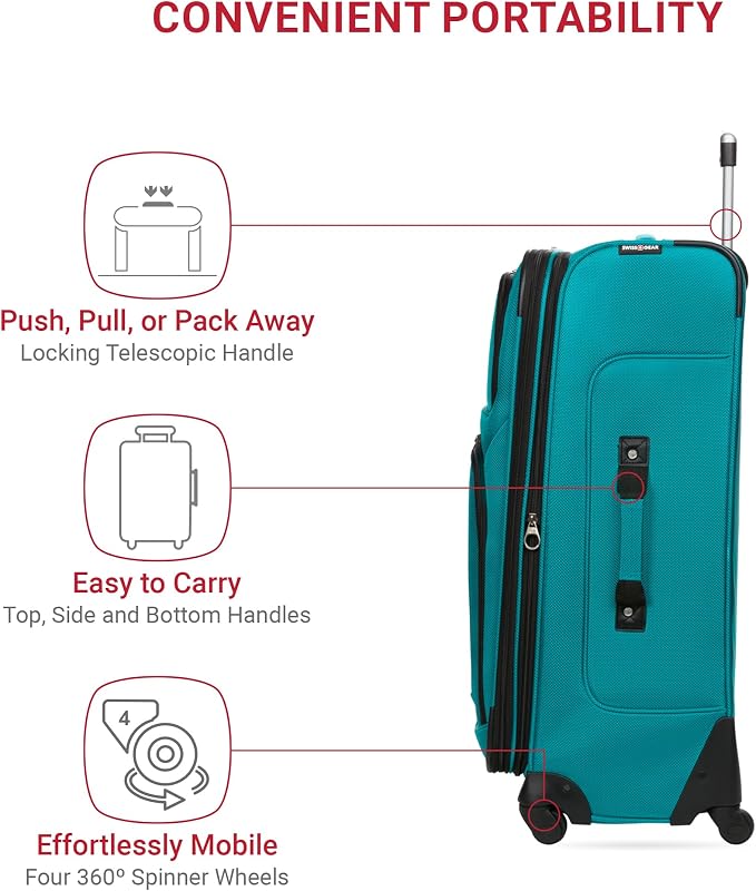 SwissGear Sion Softside Expandable Luggage, Checked-Large 29-Inch - Image 2