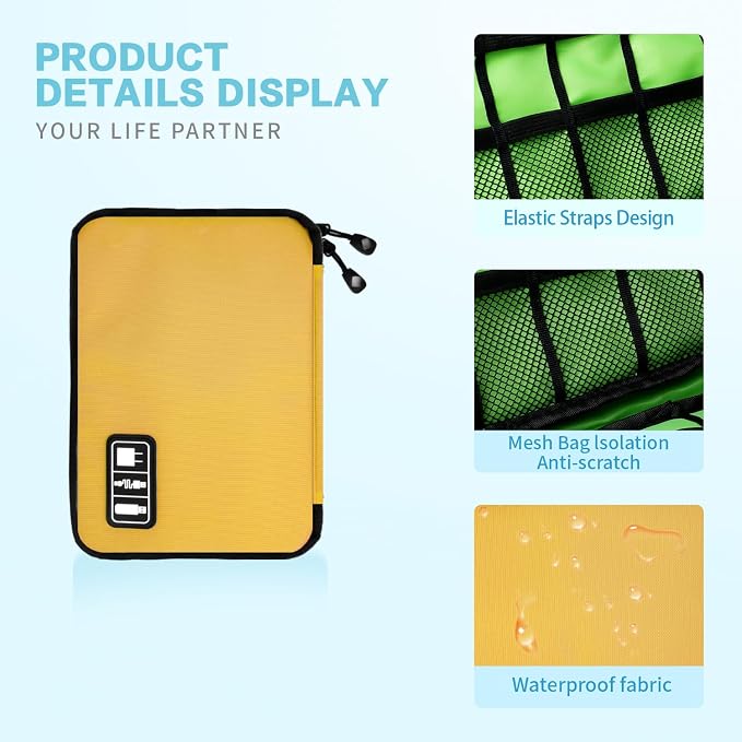 Electronics Travel Organizer, Portable Waterproof Electronic Travel Storage Bag - Image 4