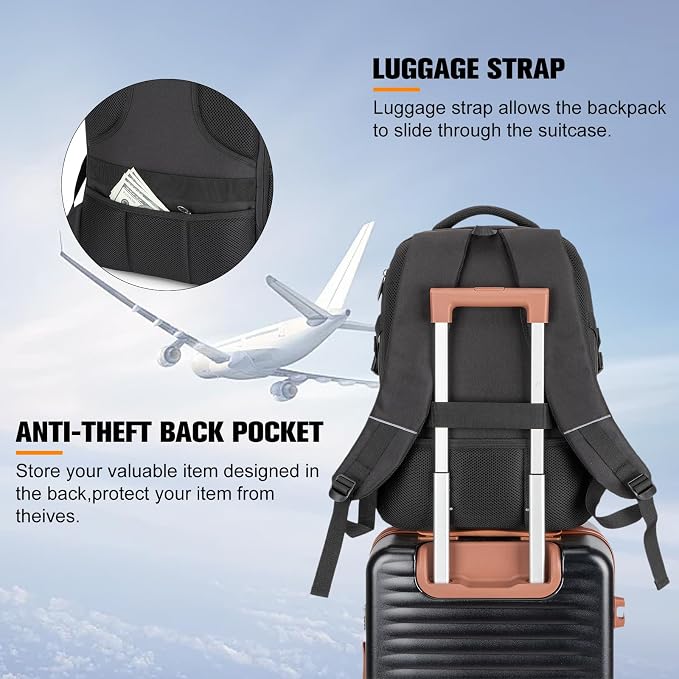 48L Expandable Laptop Backpack, Anti-thief Travel Backpack - Image 5