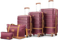 Luggage Sets 3 Piece with spinner wheels, PC+ABS Hard Shell Travel Luggage by Unknown