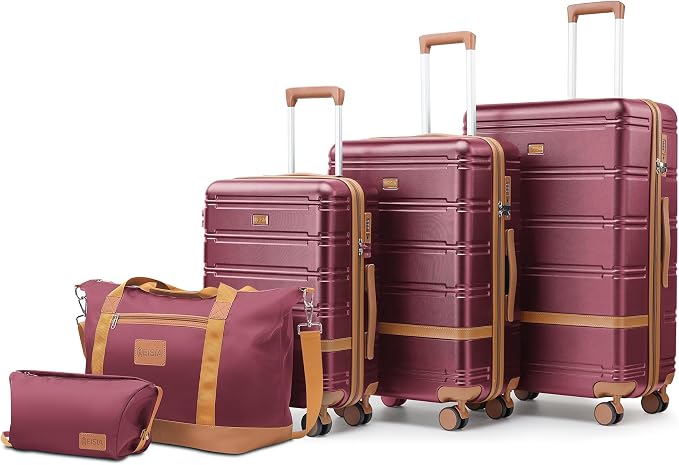 Luggage Sets 3 Piece with spinner wheels, PC+ABS Hard Shell Travel Luggage by Unknown