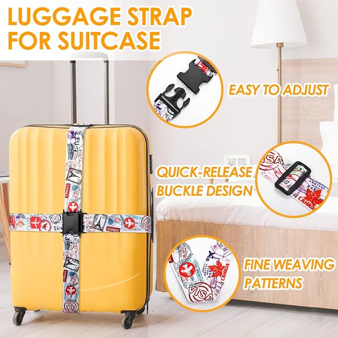 Adjustable Travel Luggage Strap Suitcase Belt Travel Bag Accessories 1.96 in W - Image 8