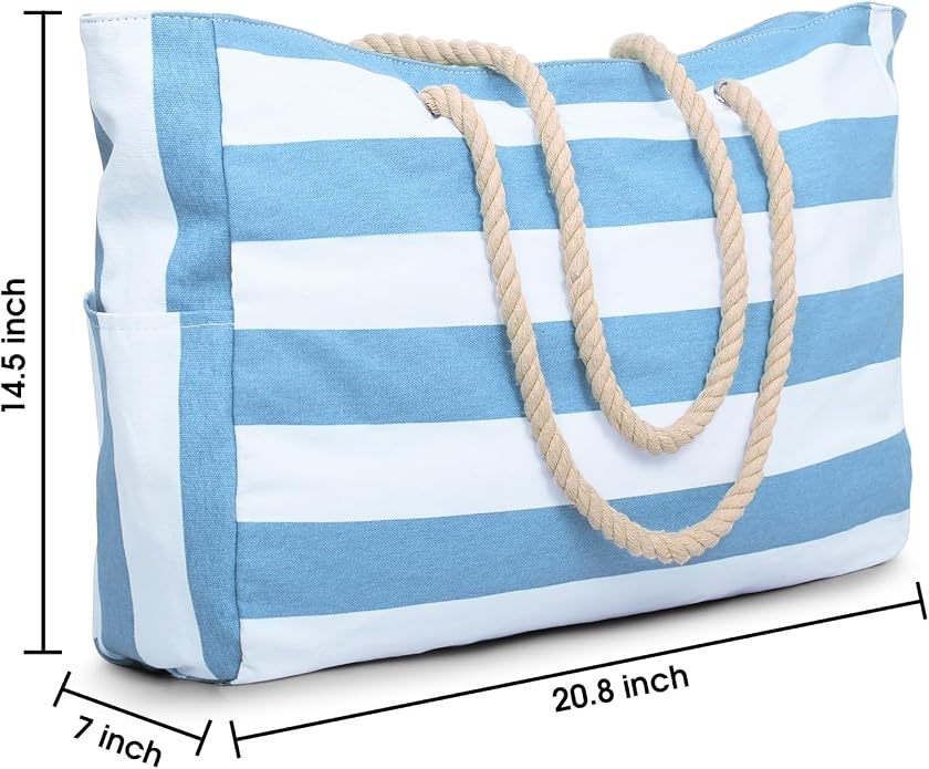 Becokan Beach Bag Large Beach Tote Bag - Image 3