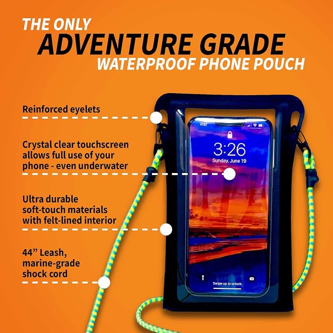 Waterproof Phone Pouch w/Long Lanyard | IPX8 Adventure Grade Cellphone Dry Bag - Image 5