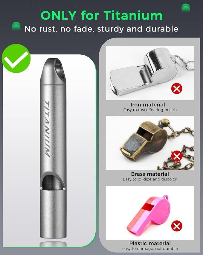 Titanium Emergency Whistle, Survival Safety Whistles - Image 2