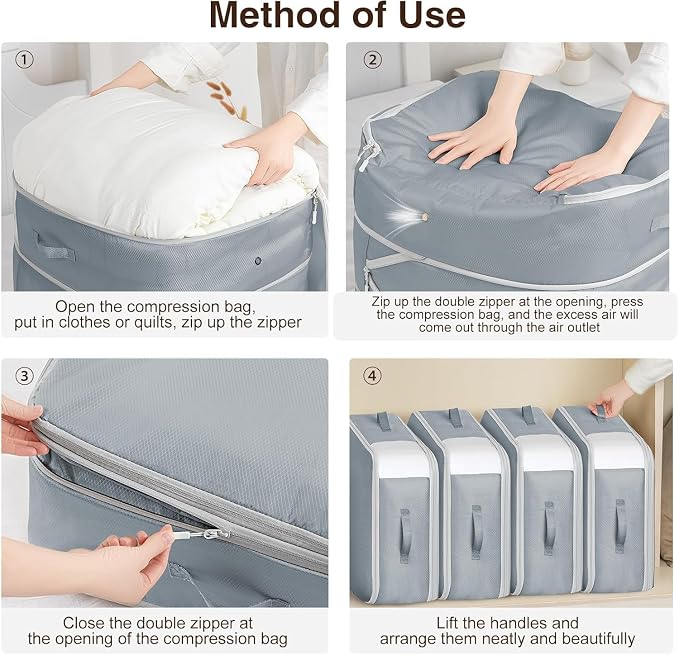DIMJ Comforter Storage Bag - 110L Large Capacity Ultra Space Saving Self - Image 4