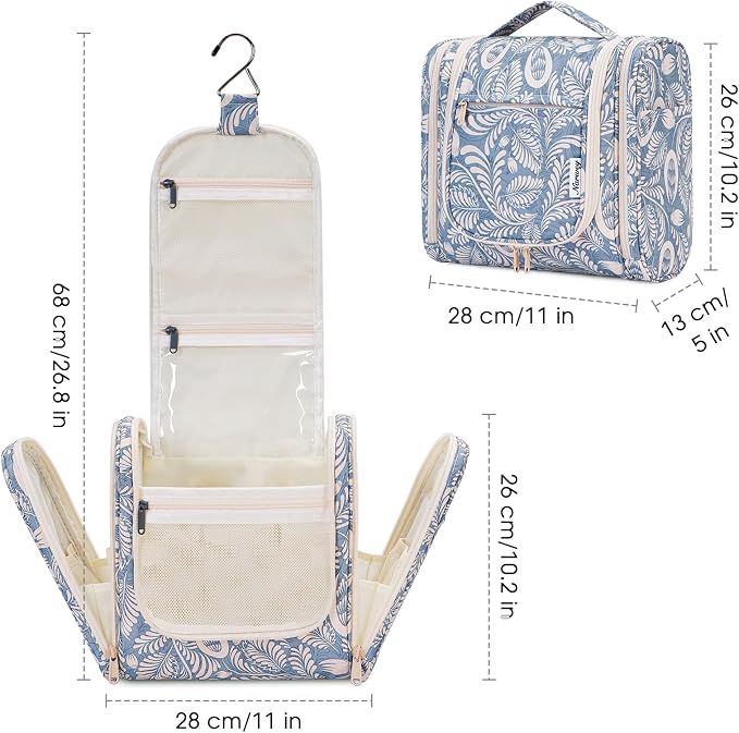Narwey Hanging Toiletry Bag for Women Travel Makeup Bag Organizer Toiletries - Image 6