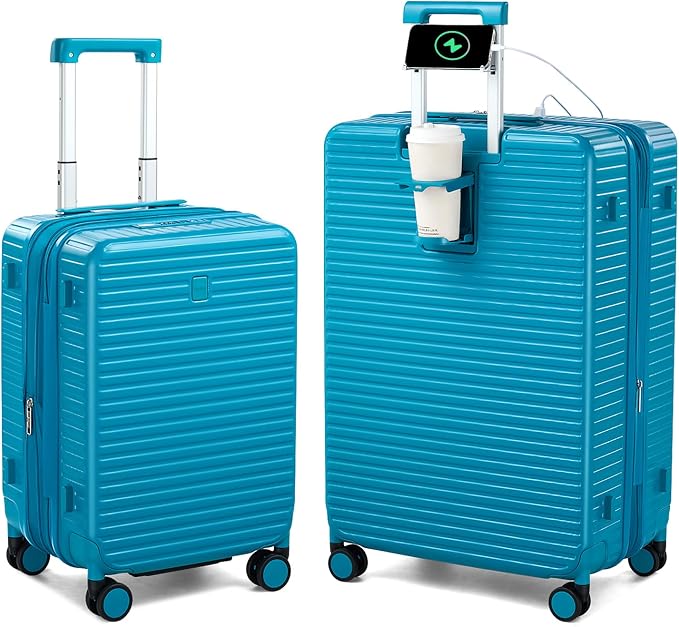 Hard Shell Suitcases Expandable Travel Luggage Sets 2 Piece, Carry on and Check by HanTrip