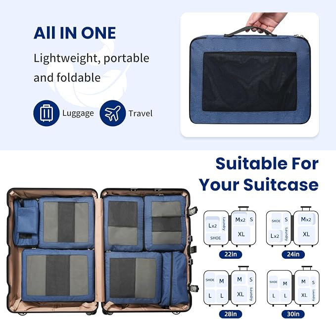 8 Set/6 Set/4 Set Compression Packing Cubes - Image 7