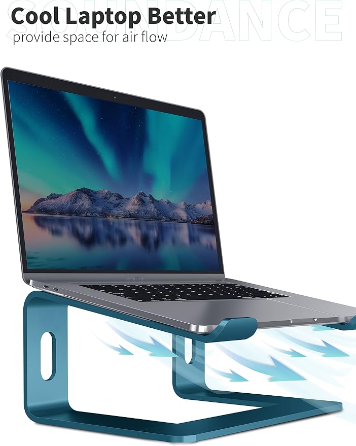 SOUNDANCE Laptop Stand, Aluminum Computer Riser, Ergonomic Laptops Elevator - Image 4