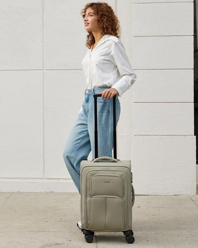 LOVEVOOK Carry On Luggage 22x14x9 Airline Approved, 22 Inch Softside Suitcases - Image 9