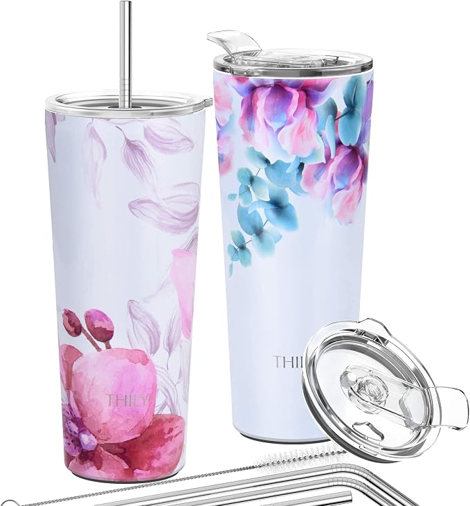 THILY Stainless Steel Vacuum Insulated Tumbler 26 oz Triple-Insulated Travel Mug by THILY