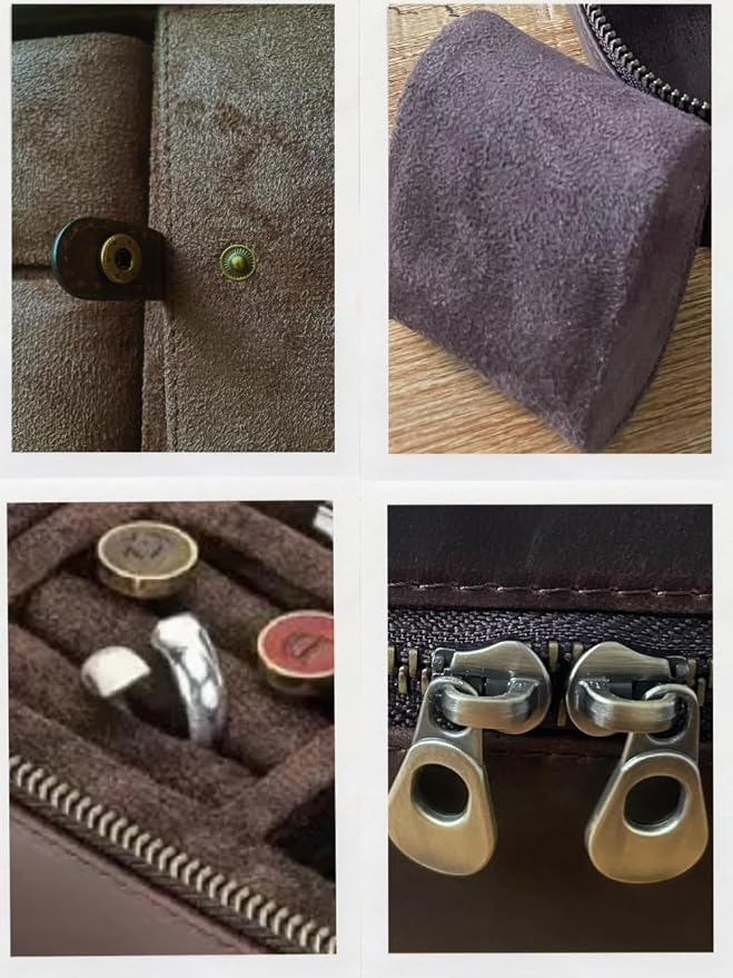 Watch Travel Case for Men, Genuine Leather Watch Case Travel Jewelry Case - Image 5