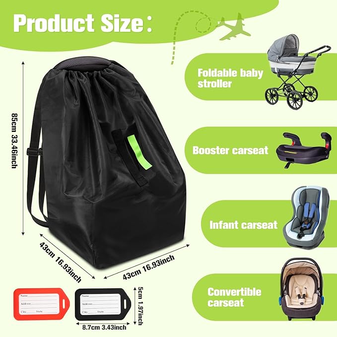 Car Seat Bags For Airplane Travel, Durable Carseat Cover For Air Travel Car - Image 2
