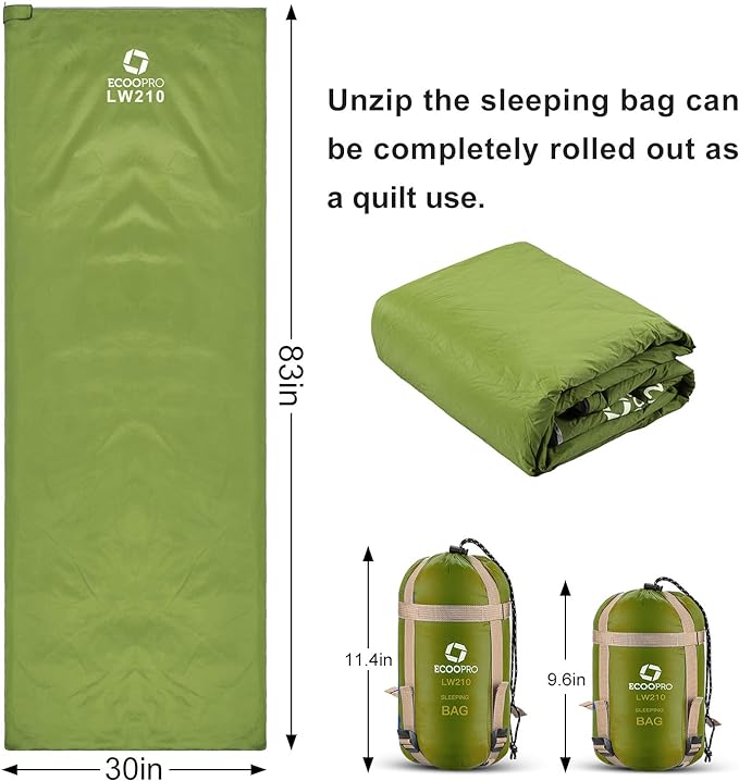 ECOOPRO Warm Weather Sleeping Bag - Image 3