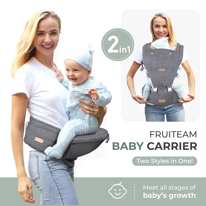 FRUITEAM Baby Carrier with Hip Seat - Image 4