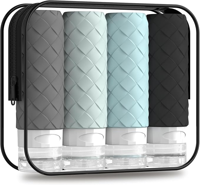 Travel Bottles for Toiletries, TSA Approved Silicone Travel Size Containers for by Silevoler