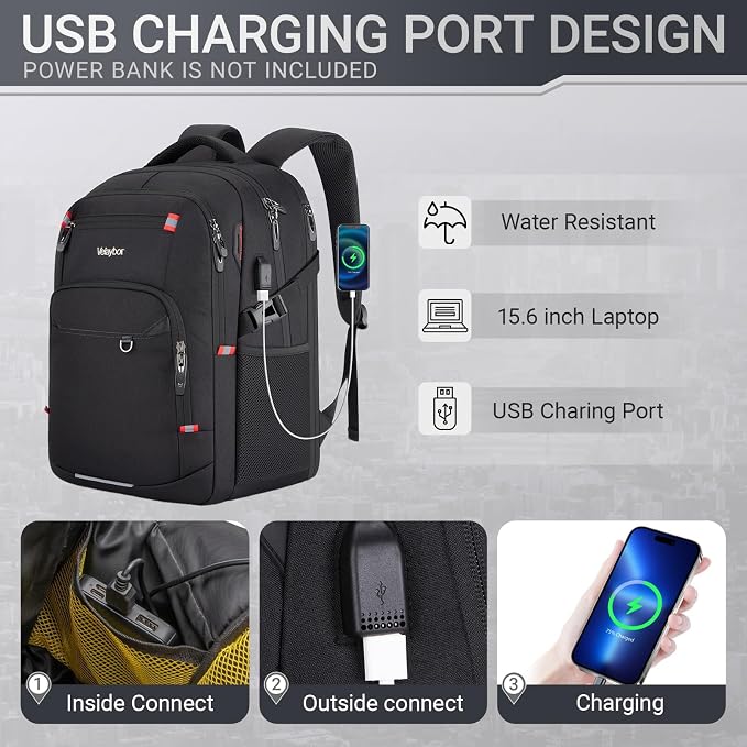 40L Expandable Laptop Backpack, Anti-thief Travel Backpack - Image 6