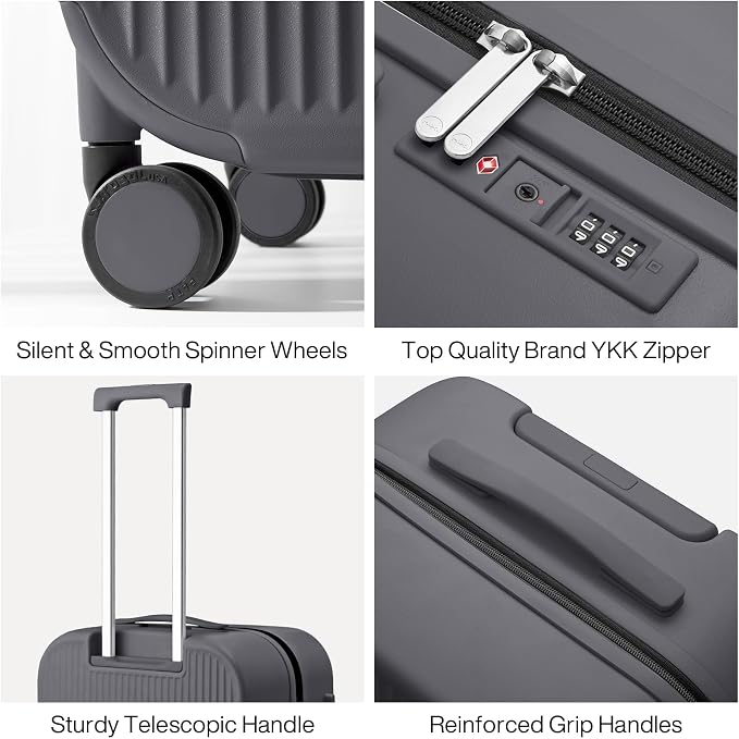 mixi 24 Inch Checked Luggage PC Hardshell Suitcases - Image 4
