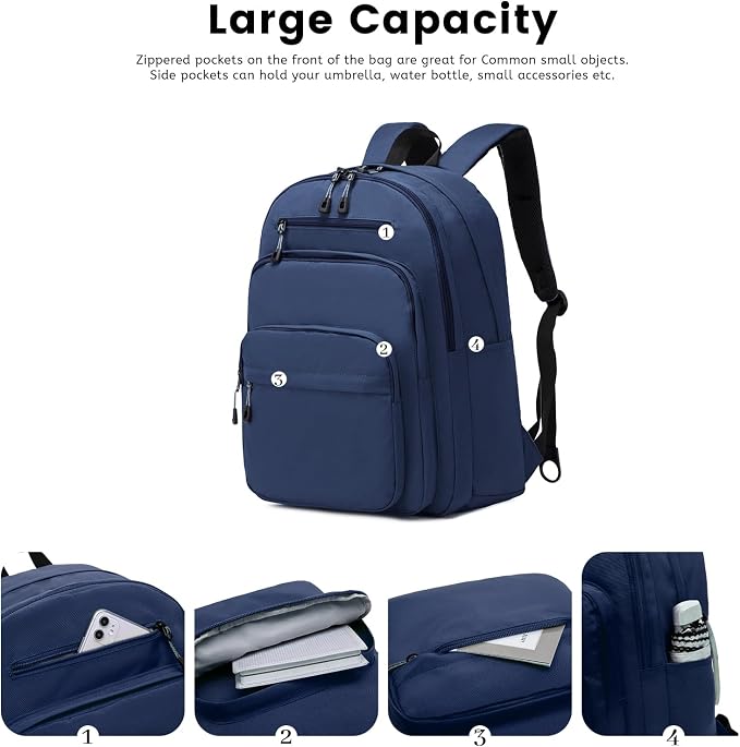 Lanola Basic Multi-Pocket Multipurpose Backpack Classical Water Resistant - Image 4