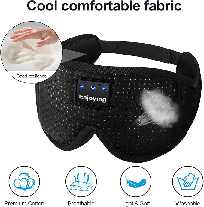 Sleep Headphones, Sleep Mask Bluetooth Wireless Music Eye Mask, Sleeping Mask - Image 3