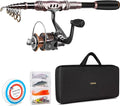 PLUSINNO Fishing Rod and Reel Combos Carbon Fiber Telescopic Fishing Pole by PLUSINNO