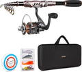 PLUSINNO Fishing Rod and Reel Combos Carbon Fiber Telescopic Fishing Pole by PLUSINNO