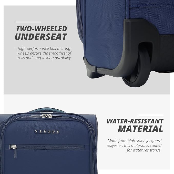 Verage Under Seat Luggage with Wheels, Softside Expanable Small Suitcase Carry - Image 8