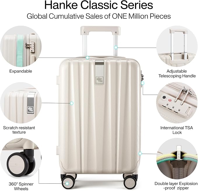Hanke 29 Inch Expandable Checked Luggage Lightweight PC Hard Shell Luggage - Image 5