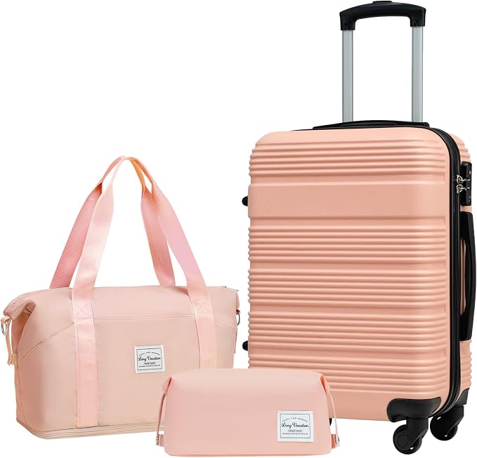 LONG VACATION 3 Piece Carry On Luggage 20 Inch Suitcase by LONG+VACATION
