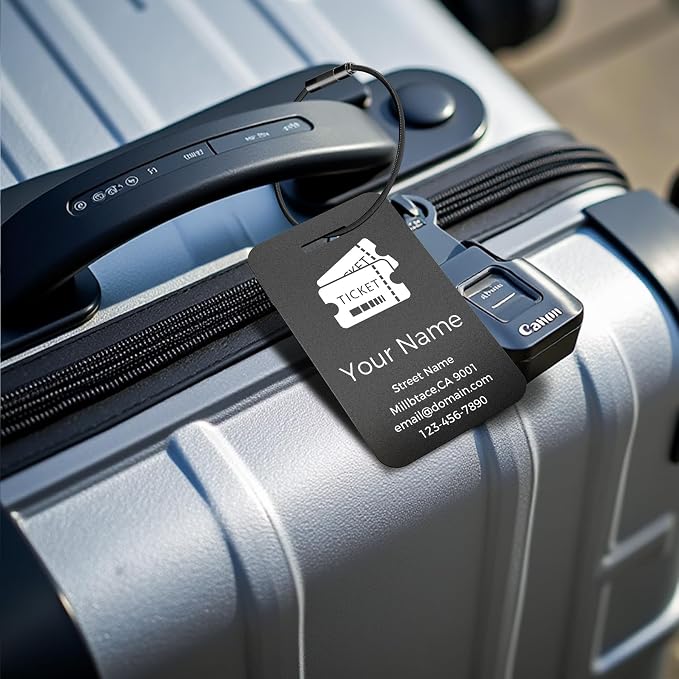 Personalized Luggage Tags, Custom Luggage Tags 4 Pack TSA Approved Double Sided - Image 2