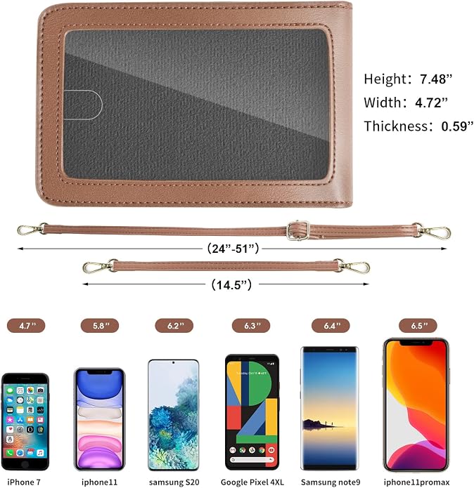 Crossbody Cellphone Purse Women Touch Screen Bag RFID Blocking Wallet Handbag - Image 5