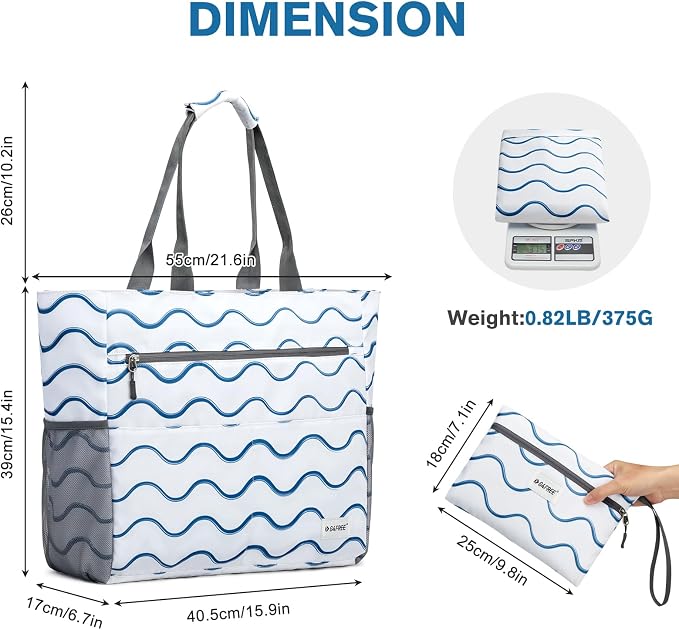 G4Free Beach Bag, Waterproof Sandproof Beach Tote Bag, Large Capacity Foldable - Image 7