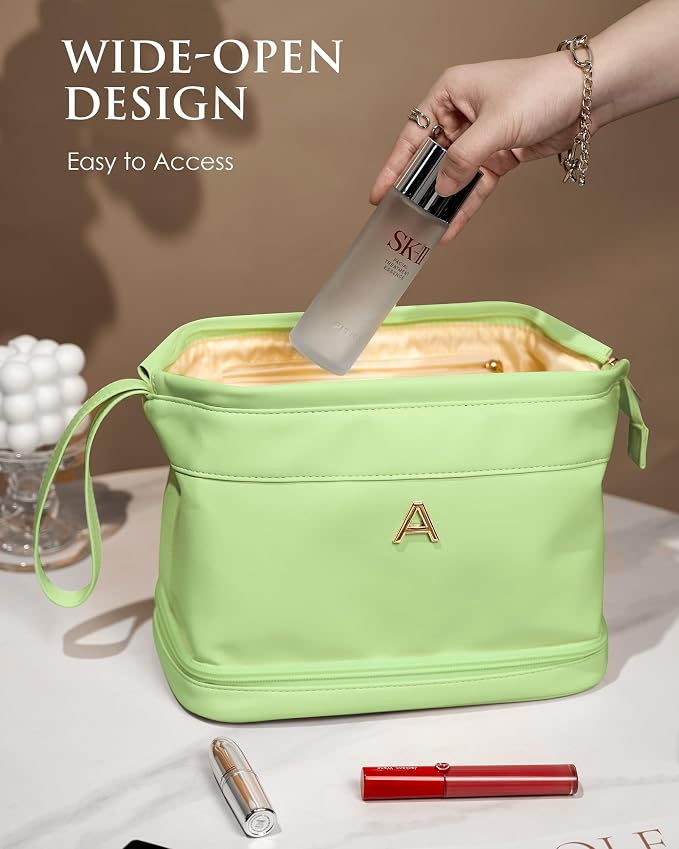 Gifts for Co Workers Female, Initial Large Makeup Bag, Bride To Be Gifts - Image 4