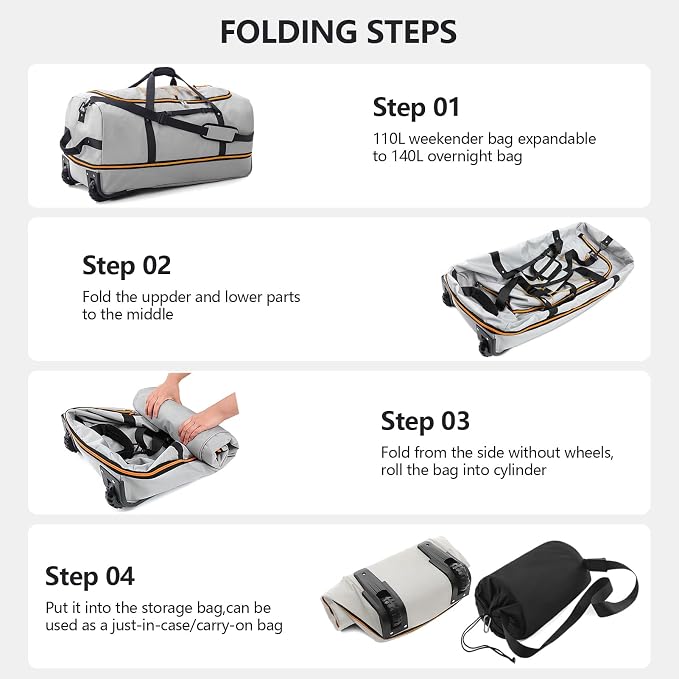 CONTAIL 32" Soft-Sided Rolling Duffle Bag - Image 3